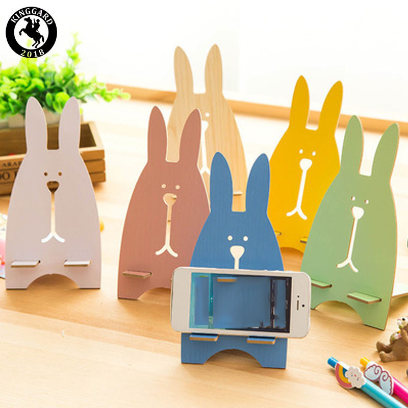 rabit shape wood phone stand