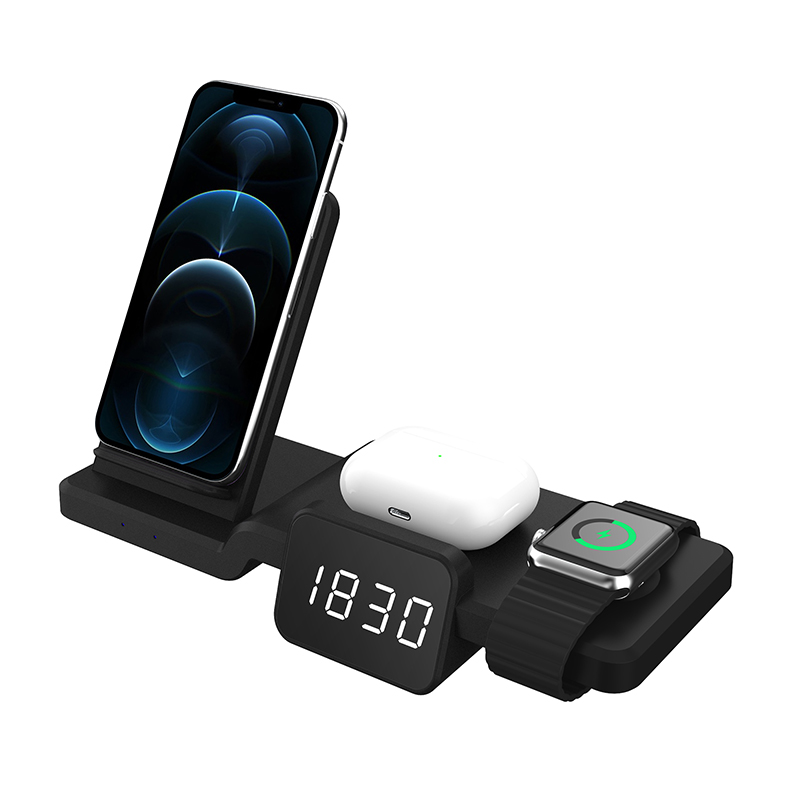 desk phone charger 15W 4 in 1 wireless charger with time dip