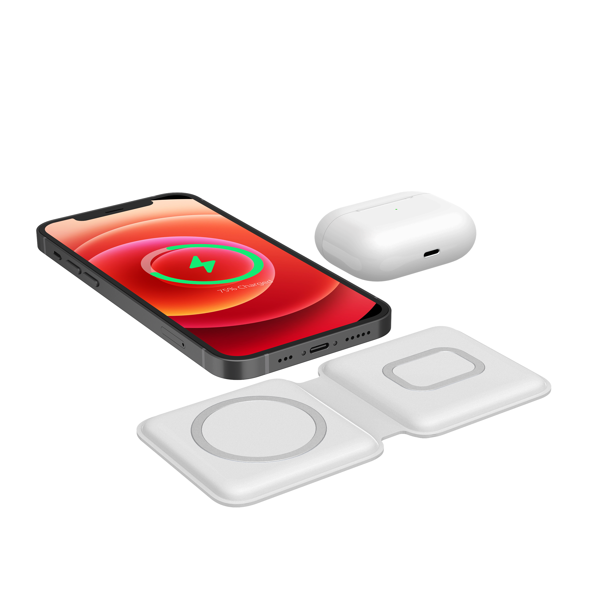 15W fold 2 wireless charging for iphone and earbuds