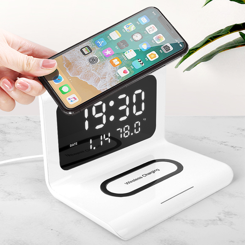 with time display earphone mobile phone desk charging 10w wi